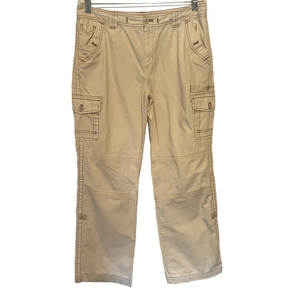 Eddie Bauer Pants Size 12 Casual Tan Outdoor Pockets Straight Leg Mid Rise Cotto